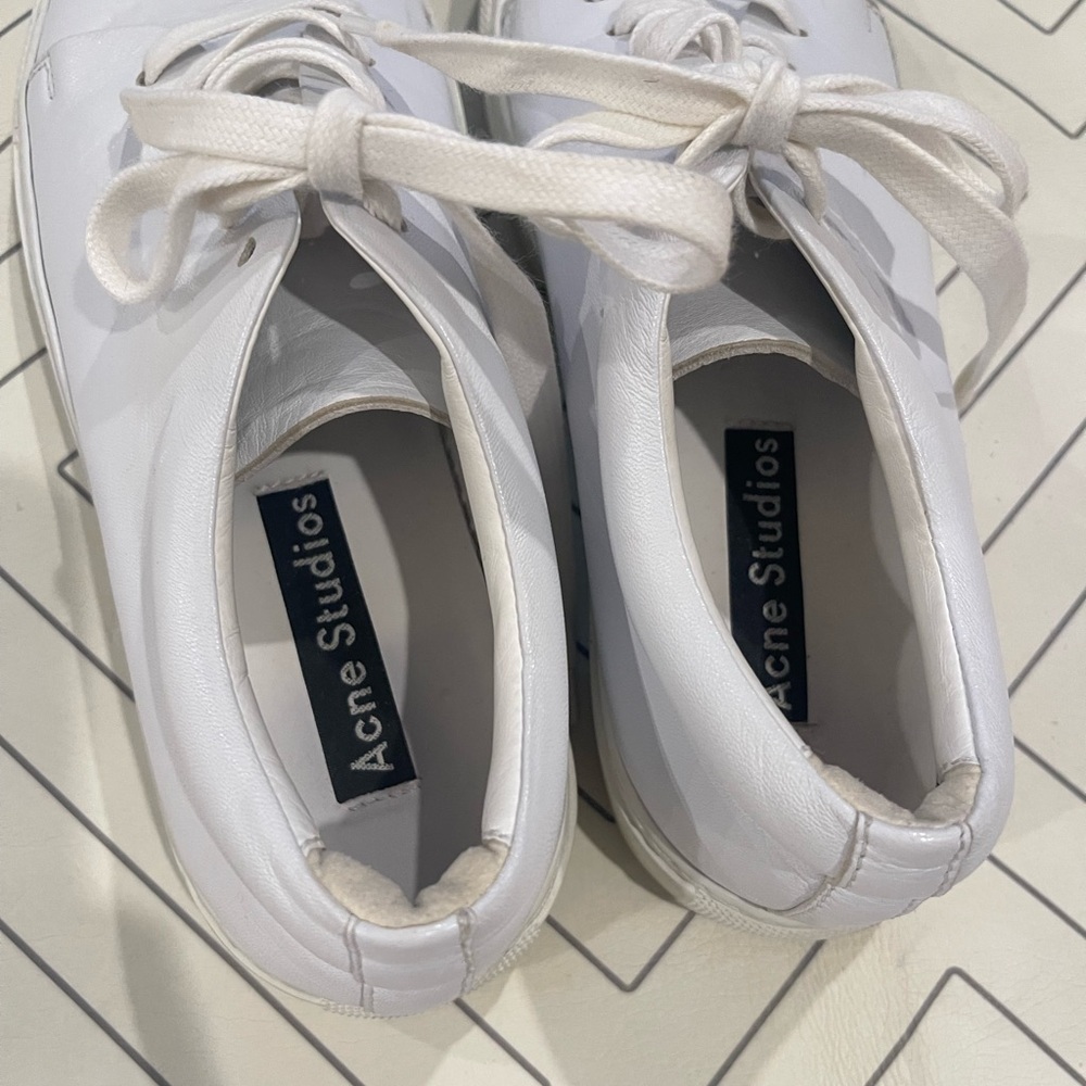 Acne Studios White Leather Sneakers - Picture 10 of 14